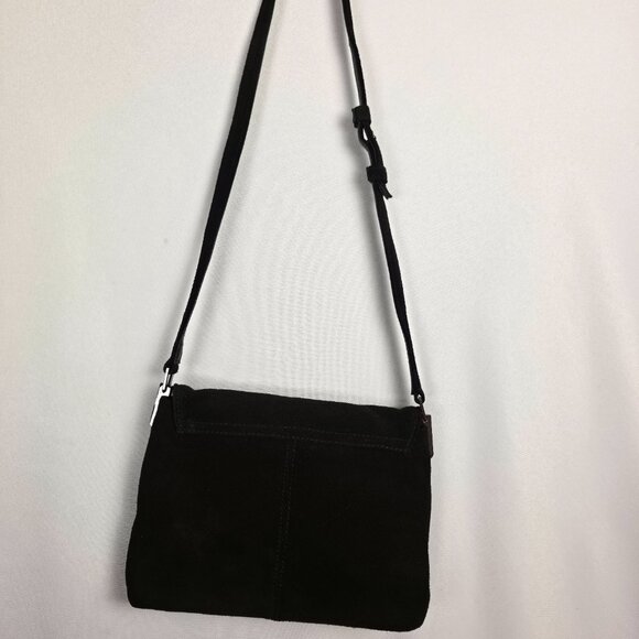 Coletta 90s Vintage Black Suede Flap Bag - Picture 8 of 11